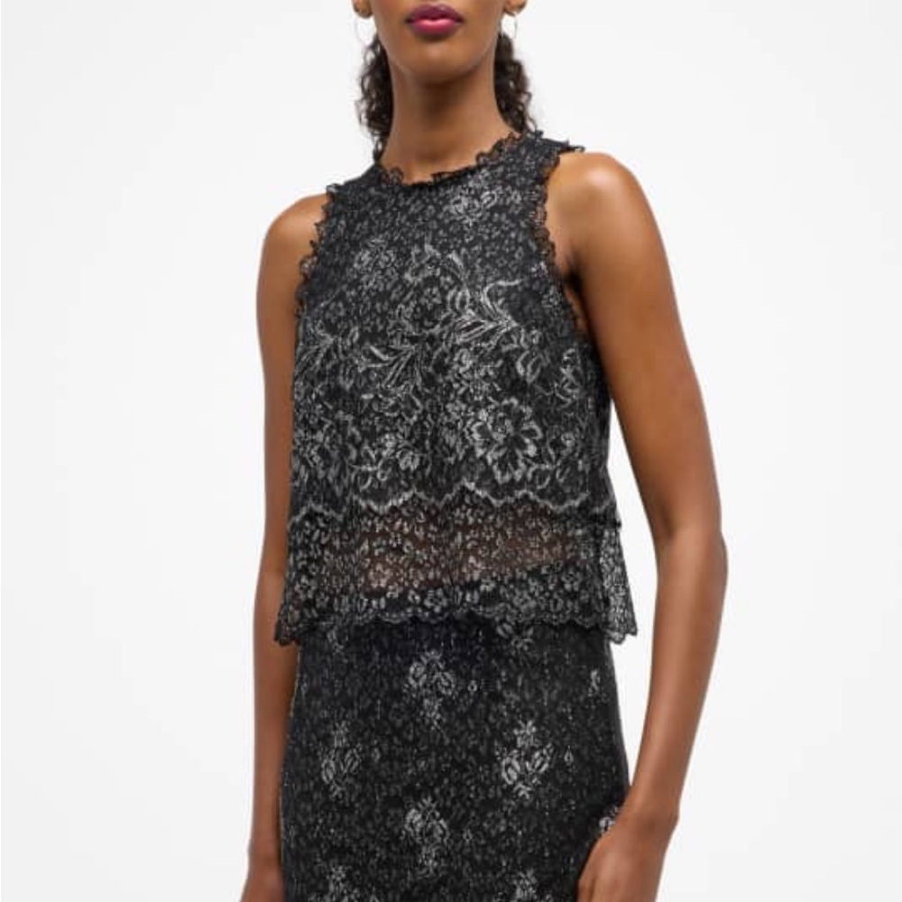 Cinq a Sept Adalaide Floral Lace Tank Top